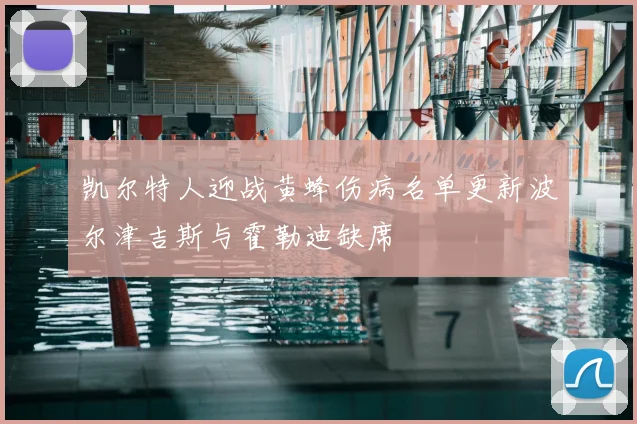 凯尔特人迎战黄蜂伤病名单更新波尔津吉斯与霍勒迪缺席